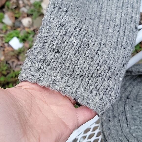 Cynthia Rowley Chunky Thick Cowl Neck Wool Blend Sweater Kangaroo Pocket Sz L - Picture 6 of 12